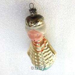 Rare Old Antique Vintage Glass Christmas Ornament X-mas Decoration Woman Corn