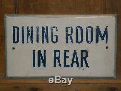 Rare Old Paint Original'dining Room' Restaurant Wood Sign Vintage Antique Blue