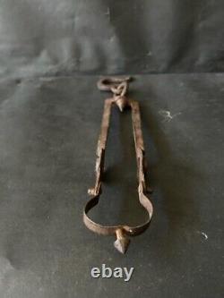 Rare Old Vintage Hand Forged Rustic Iron Primitive Weighing Scales Tool / Hook