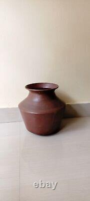 Rare South Indian Copper Water Pot Antique Vintage Old Home Decor Decorative E36