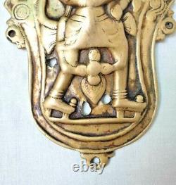 Rare Vintage Old Antique Brass Hindu Monkey God Hanuman Figure / Statue / Plate