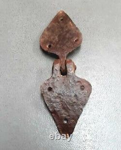 Rare Vintage Old Hand Forged Unique Iron Door Hings /latch Part Collectible