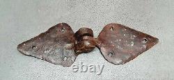 Rare Vintage Old Hand Forged Unique Iron Door Hings /latch Part Collectible