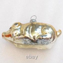 Rare Vintage USSR Glass Russian Christmas Ornament Xmas Tree Decoration Old Pig
