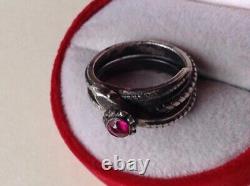 Rare art Old Antique vintage women jewelry Silver USSR ring silver 875 star