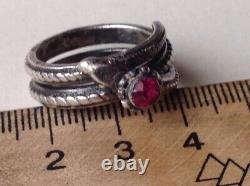 Rare art Old Antique vintage women jewelry Silver USSR ring silver 875 star