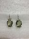 Rare Old Antique Earrings Silver 875 Russian Soviet Citrine Vintage Ussr