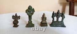 Set of Pooja Idol Hindu Lord God Sculpture Statue Figure Antique Vintage Old B29