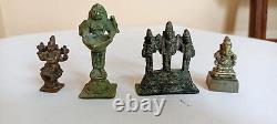 Set of Pooja Idol Hindu Lord God Sculpture Statue Figure Antique Vintage Old B29