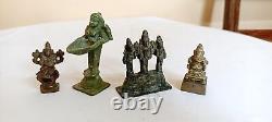 Set of Pooja Idol Hindu Lord God Sculpture Statue Figure Antique Vintage Old B29