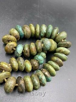 Tibetan Himalayan Vintage Antique Old Jewelry Turquoise Stone Amulet Beads Mala
