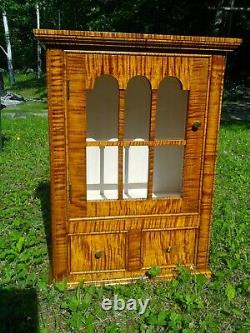 Tiger Maple Hanging Cupboard Inspired from 1665 Olde York Maine (New) Large