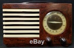 VINTAGE 1940s EMERSON CATALIN BAKELITE ANTIQUE OLD TUBE RADIO WORKS