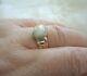 Vintage Australian Opal Solid 18 Kt Gold Ring Size T Estate Antique Old Jewelry