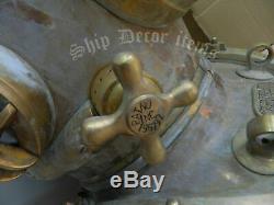 VINTAGE LOOK FULL SIZE 18' OLD Antique Diving Helmet Mark V Deep U. S. Navy Diver