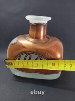 VINTAGE Old ANTIQUE Perfume BOTTLES Heavy BEAUTIFUL Shape Covered With Copper