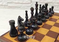 Very Rare 30-40s Soviet Chess Set Wooden Vintage Chess Antique Old USSR Chess