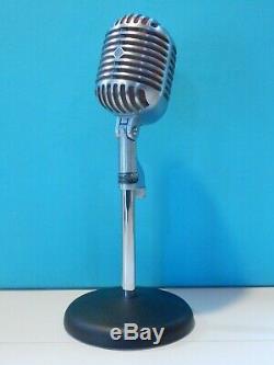 Vintage 1940S Shure 55 Fatboy Microphone And Atlas Desk Stand Old Antique Deco
