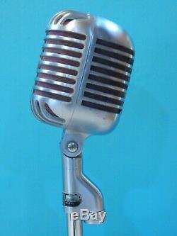 Vintage 1940S Shure 55 Fatboy Microphone And Atlas Desk Stand Old Antique Deco