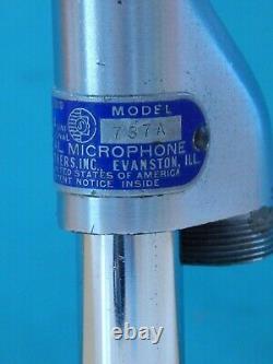 Vintage 1950S Shure 737A Microphone & Desk Stand Old Deco Antique Shure Prop USA