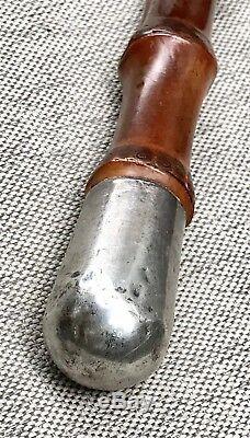Vintage Antique 19C Bamboo Walking Stick Cane Sterling Silver Top Hallmarked Old