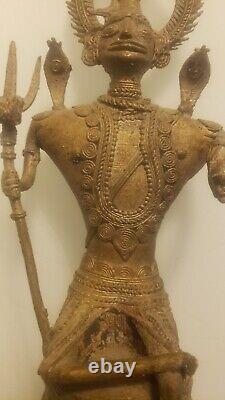Vintage Antique Brass Statue Indian Hindu God Old Rare Collectible