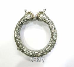 Vintage Antique Ethnic Tribal Old Silver Peacock Hinge Bracelet Bangle India