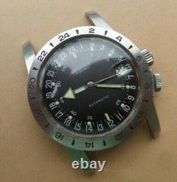 Vintage Antique Old 1960s Glycine Airman Military Automatic Watch Good Condition