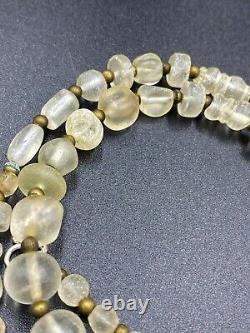 Vintage Antique Old Crystal Quartz Jewelry Beads From Ancient Roman's Era