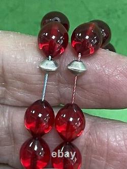 Vintage Antique Old Top Cherry Amber Bakalite -islamic prayer 33 Beads 20G R5