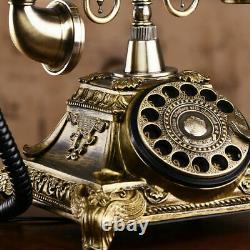 Vintage Antique Phone Old Fashioned Golden Corded Retro Handset Telephone Office