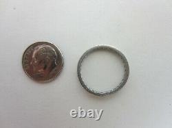 Vintage Antique Platinum 1.00 carat Diamond Eternity Ring Old European Size 8.5