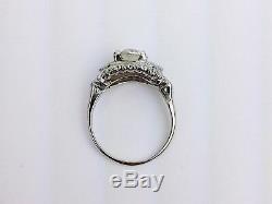 Vintage Antique Platinum Round Old European Diamond Engagement Ring GIA VS2