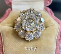 Vintage Antique Right Hand Ring Old European Cut Exclusive Gold Plated Jewelry