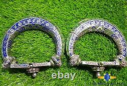 Vintage Antique Silver Anklet Old Enamel Jewelry Anklet Pair Multan Pakistan