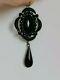 Vintage Antique Victorian Mourning Jewellery Rare Vauxhall Jet Glass Old Pendant