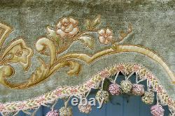 Vintage Antique old French 1850/1890 Victorian silk velvet Valance pelmet floral
