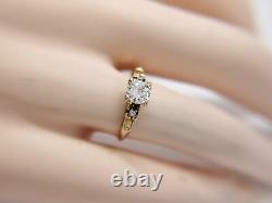 Vintage Art Deco 14k Yellow Gold Old European Diamond Engagement Ring