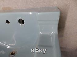 Vintage Blue Porcelain Ceramic Bathroom Sink Old Standard Plumbing 443-16