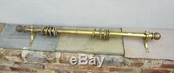 Vintage Brass Curtain Pole & Rings Rod Architectural Antique Old 43