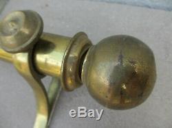 Vintage Brass Curtain Pole & Rings Rod Architectural Antique Old 43