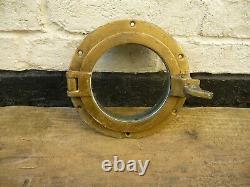 Vintage Brass Old Sailing Yacht Opening Porthole With Thumb Screw-Mid Century