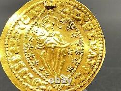 Vintage Currency Old Antique Gold Coin Pendant Jewelry 15 Century AD Light Weigh