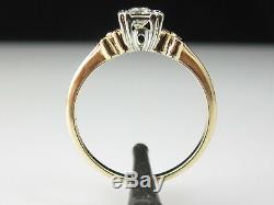 Vintage Diamond Engagement Ring Old European Cut 14K Two-Tone Antique Estate