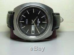 Vintage Fortis Automatic Day Date SWISS Mens Wrist Watch H572 OLD used Antique