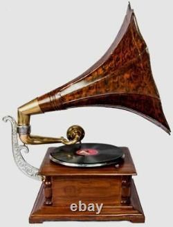 Vintage Hmv Antique Old Machine Wooden Collectible Gramophone Phonograph BG 08