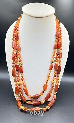 Vintage Jewelry African India Tibet Trade Antique Ancient Old Carnelian Beads