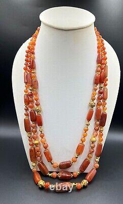 Vintage Jewelry African India Tibet Trade Antique Ancient Old Carnelian Beads