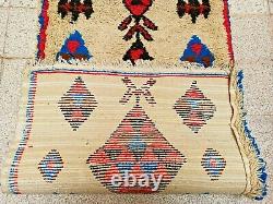 Vintage Moroccan Rug Handmade Azilal Rug Wool Old Tribal Berber Kilim 6'4 x2'8