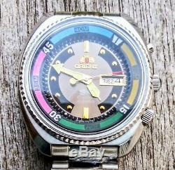 Vintage Nos (new Old Stock) Orient Crystal Sk Sea King Rare Grey Dial